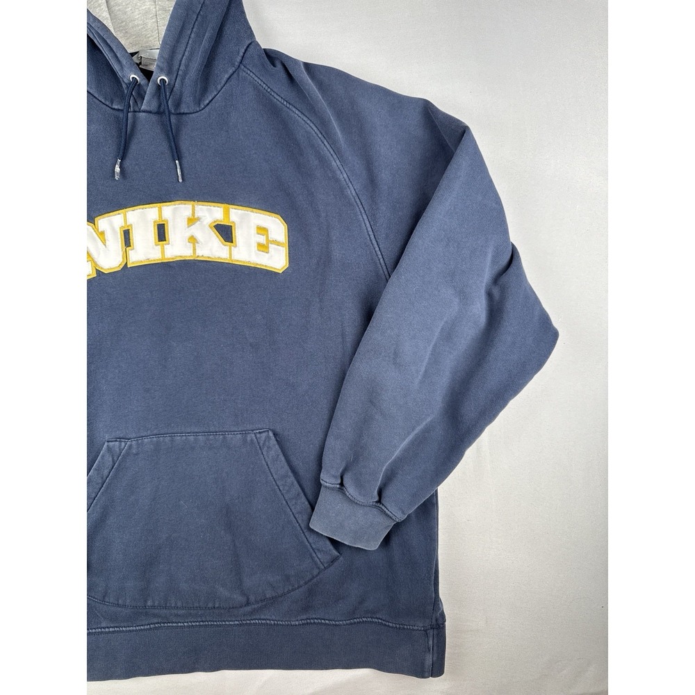 Vintage Y2K Nike Hoodie Center Spell Out Navy Pullover Silver Tag XL - Picture 6 of 15